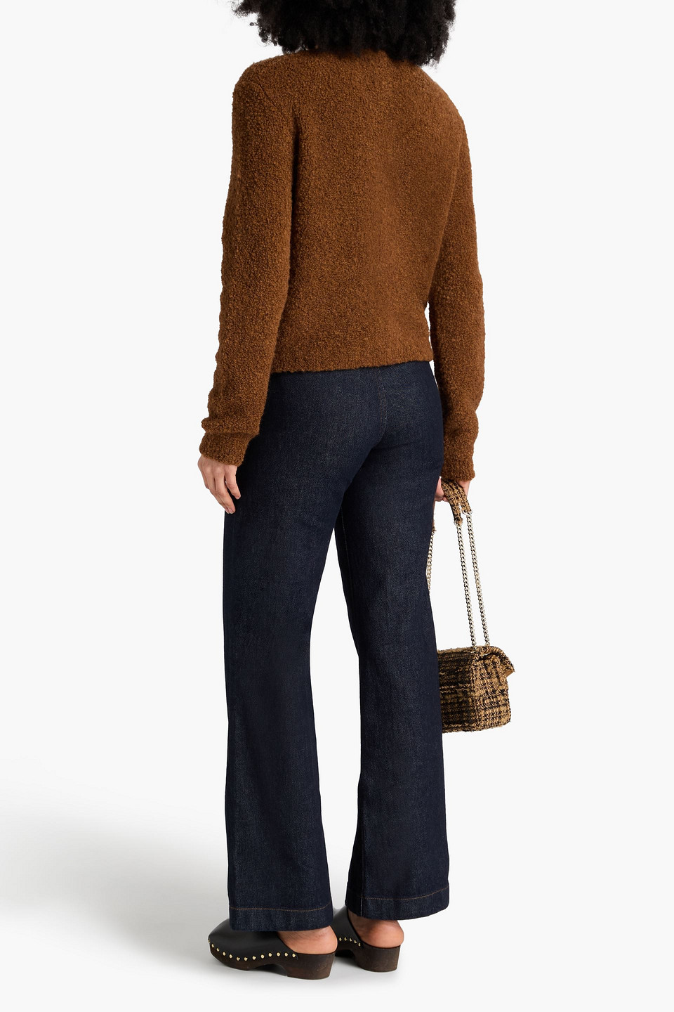 Frame Patch Pocket Cardigan In Camel In Braun