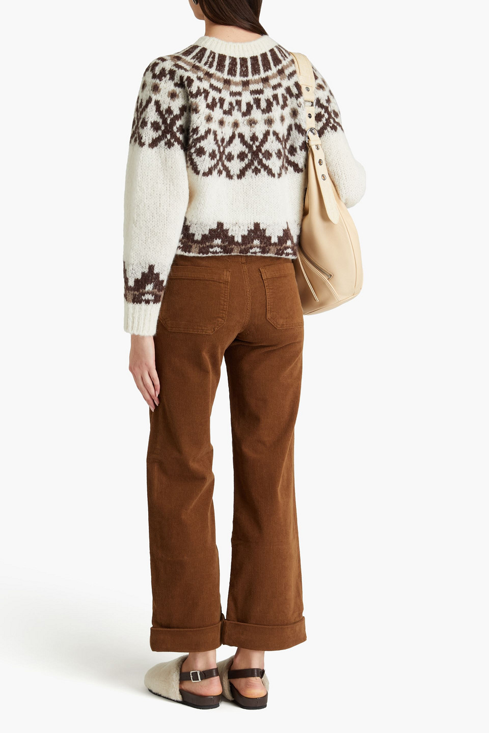 Frame Stretch-cotton Corduroy Wide-leg Pants In Brown