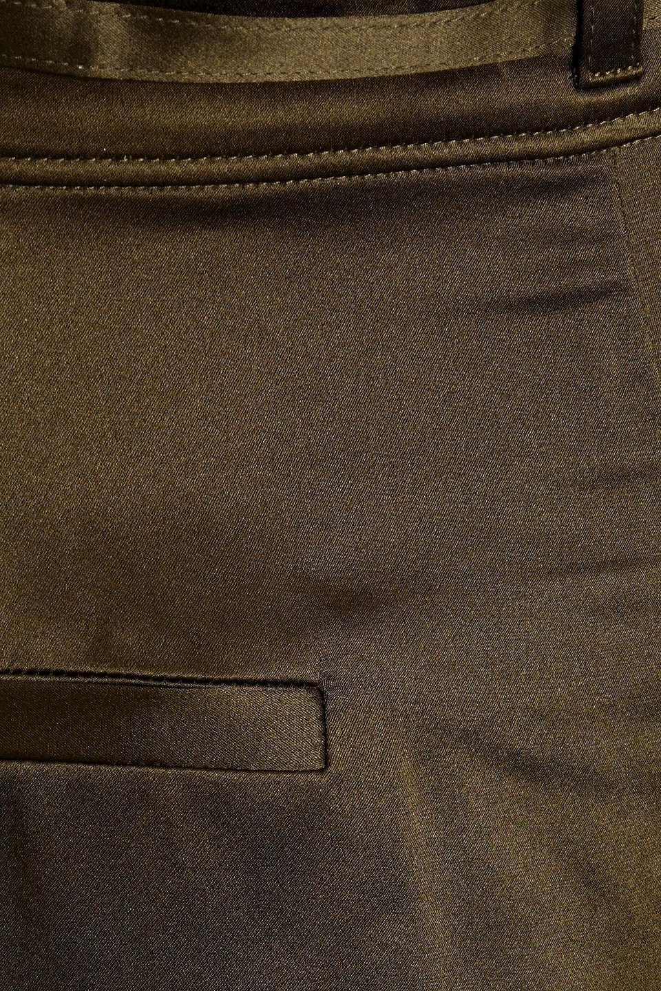Frame Pleated Silk-satin Wide-leg Pants In Army Green