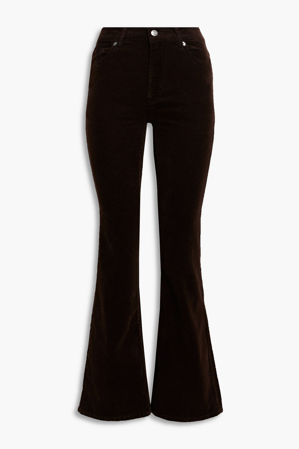 Frame Le Easy Cotton-blend Corduroy Flared Pants In Chocolate