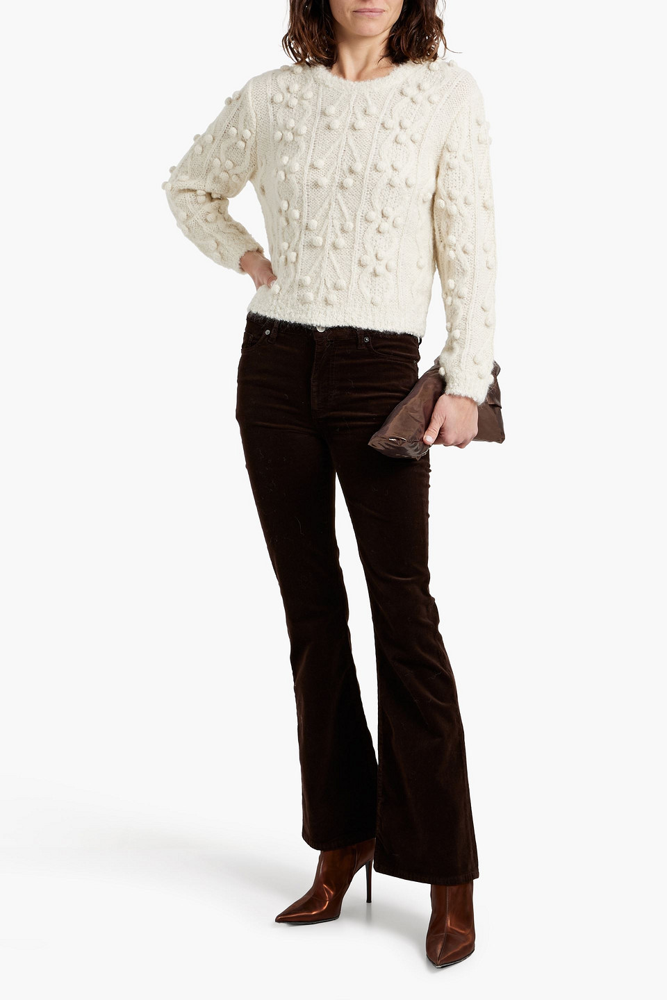 FRAME LE EASY COTTON-BLEND CORDUROY FLARED PANTS