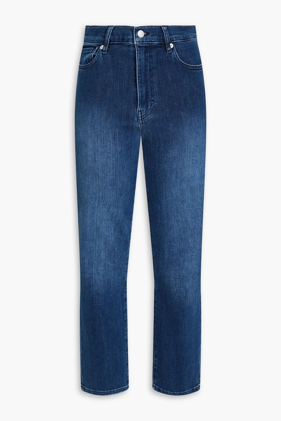 Frame Le Sleek Straight High-rise Straight-leg Jeans In Blue