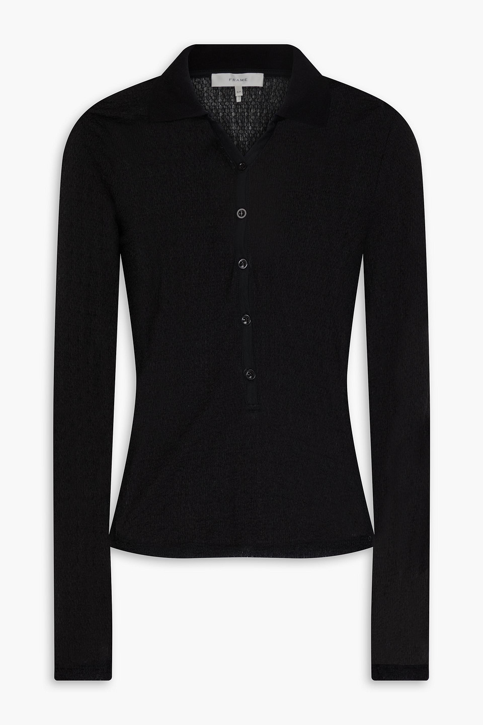 Frame Poloshirt Aus Spitze In Schwarz