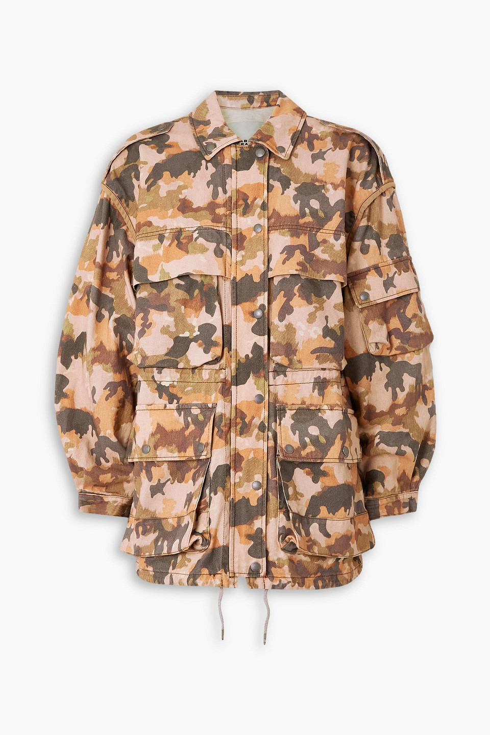 Isabel Marant 'camouflage Utility' Jacket Drawstring In Camel