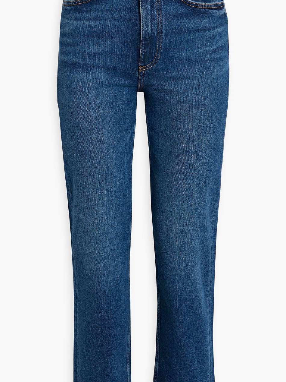 cropped high-rise straight-leg jeans