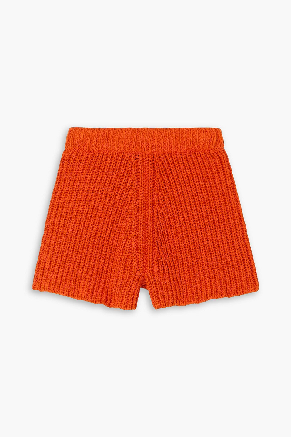 Alanui Palm Springs Ribbed Cotton Shorts In Orange