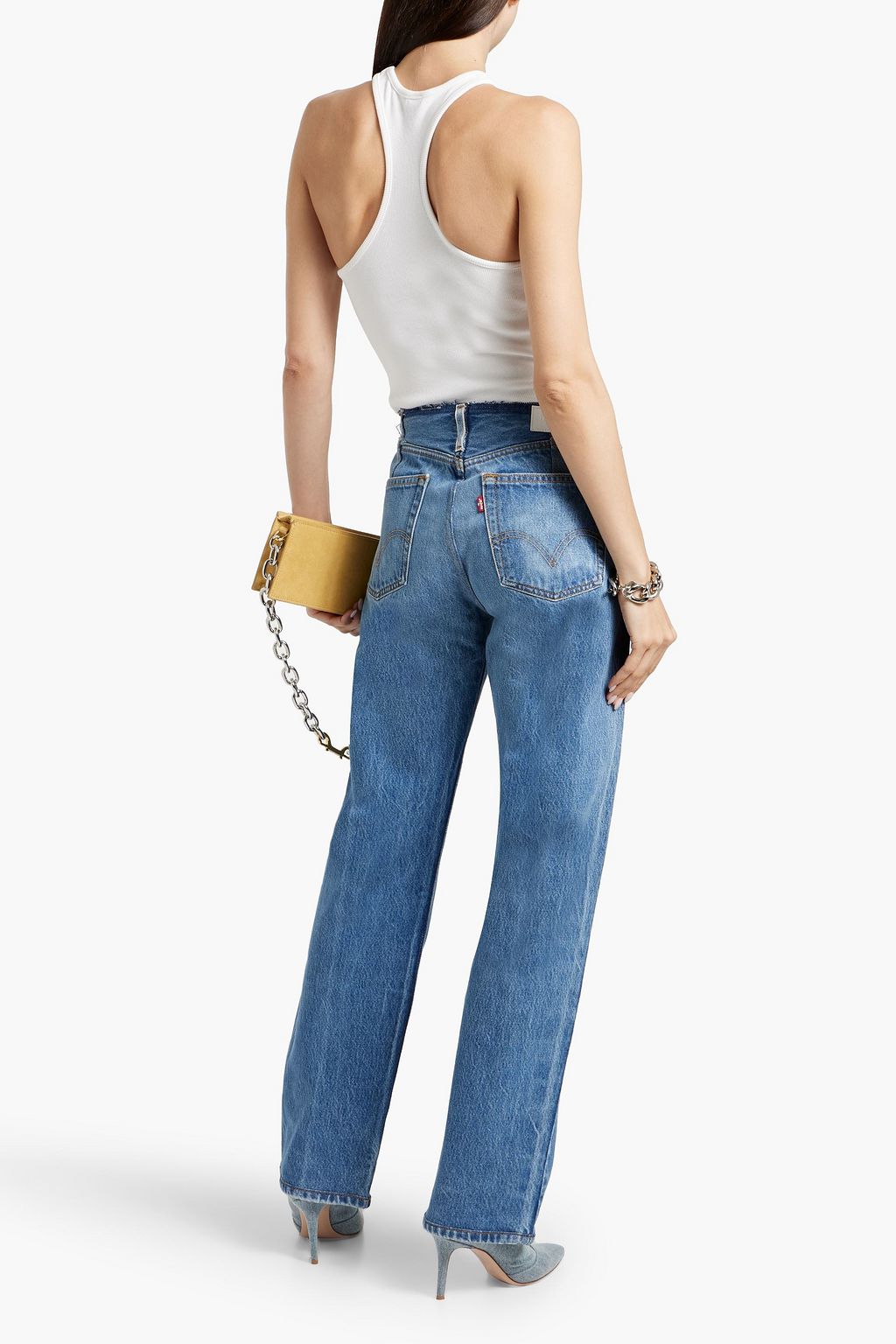 RE/DONE BY HANES Ribbed cotton-jersey tank