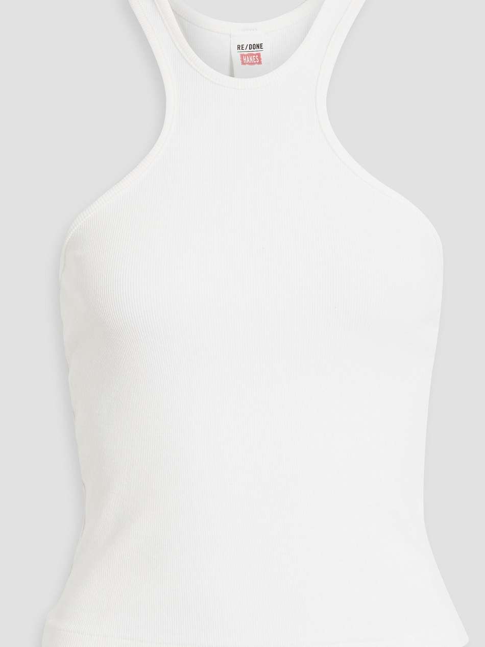 ribbed cotton-jersey tank