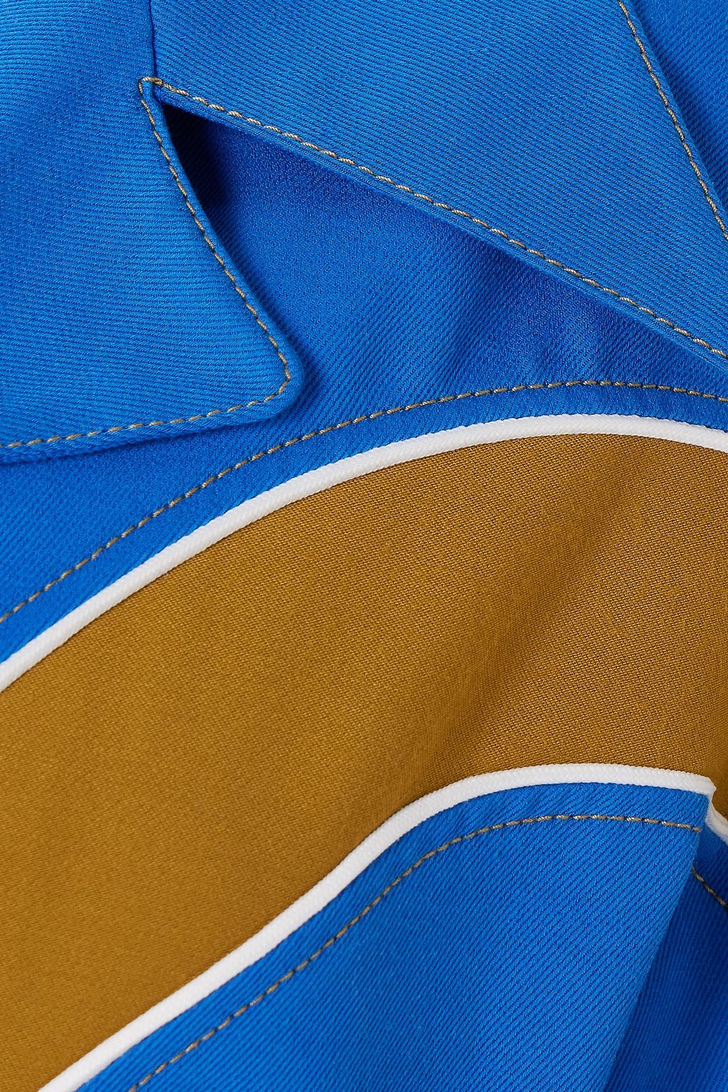 AHLUWALIA Lagos belted jersey-trimmed Lyocell-twill jacket