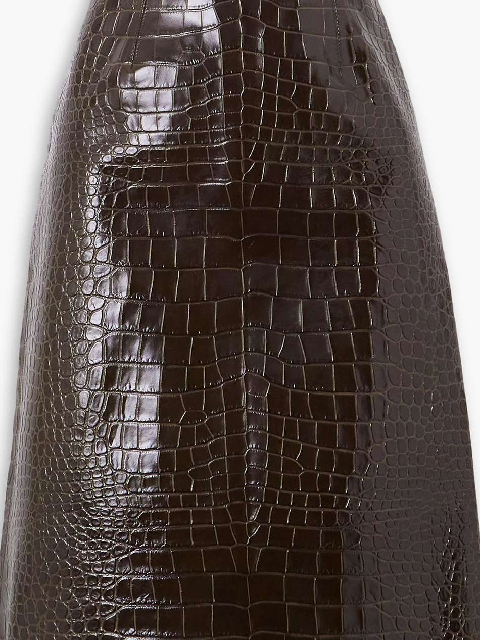wile glossed croc-effect leather skirt