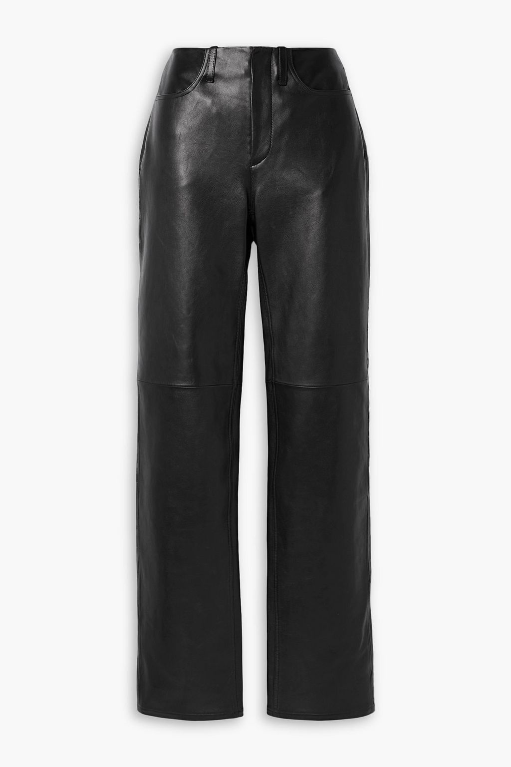 Leather straight leg pants black One Size
