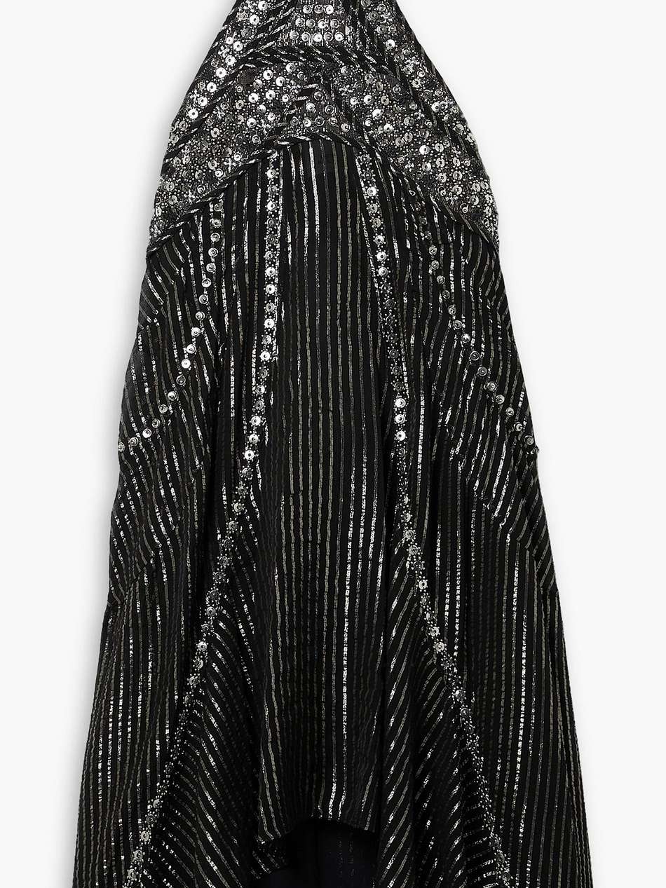 orfra embellished striped silk and lurex-voile mini dress