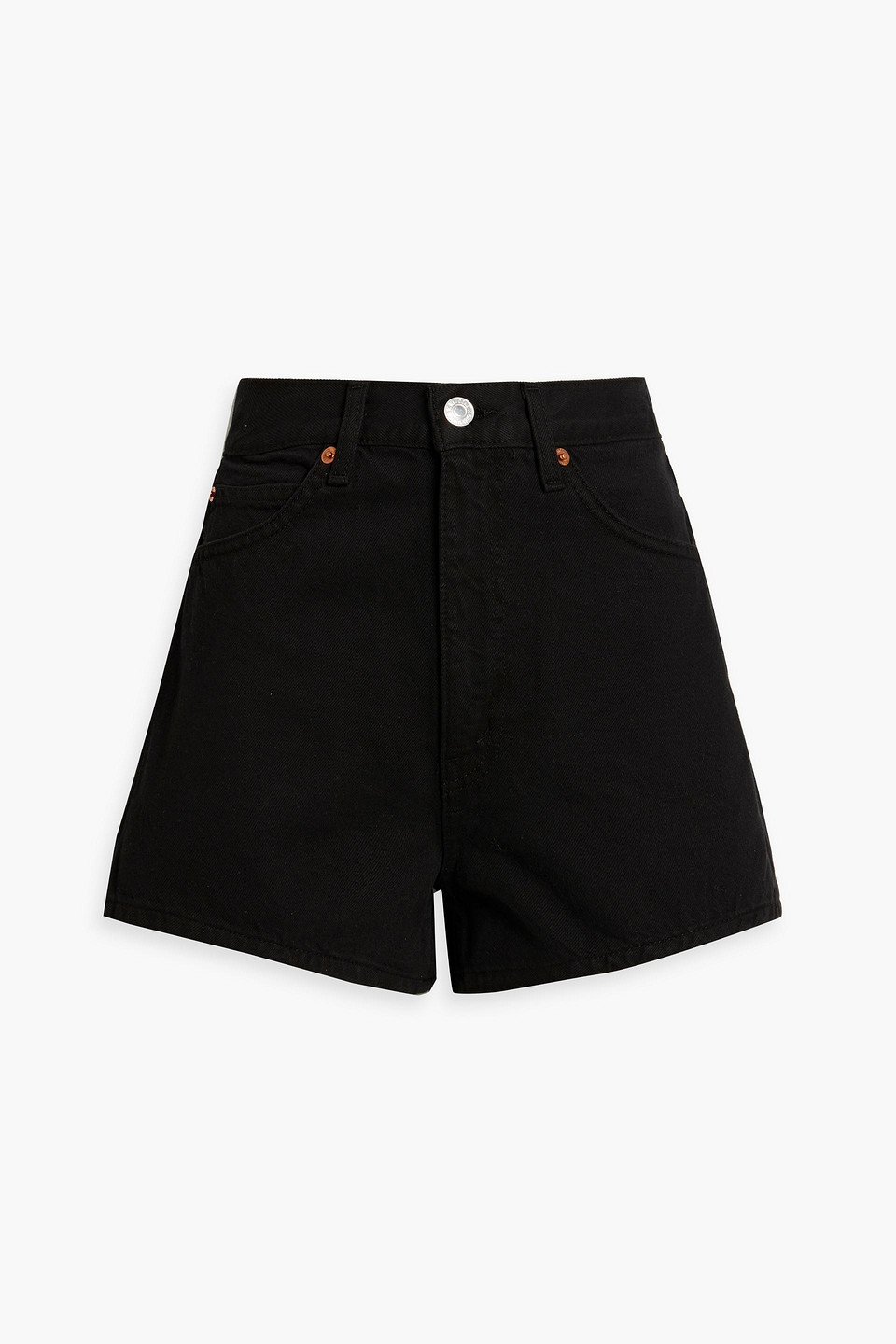 Re/done Denim Shorts In Black