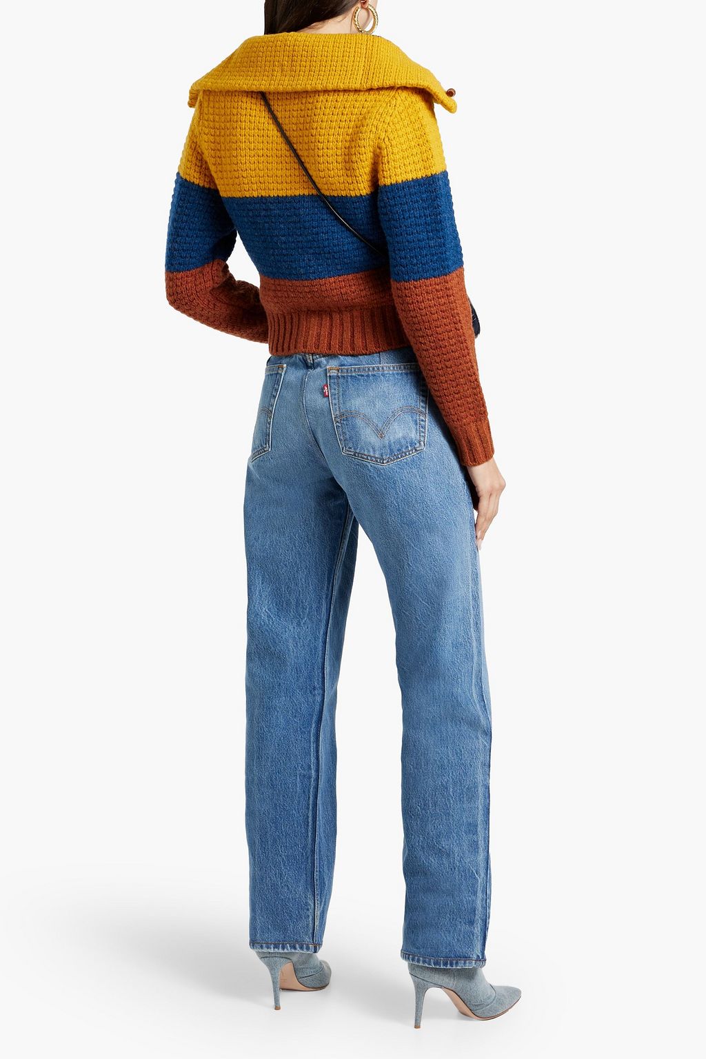 RE/DONE 70s striped crocheted wool jacket