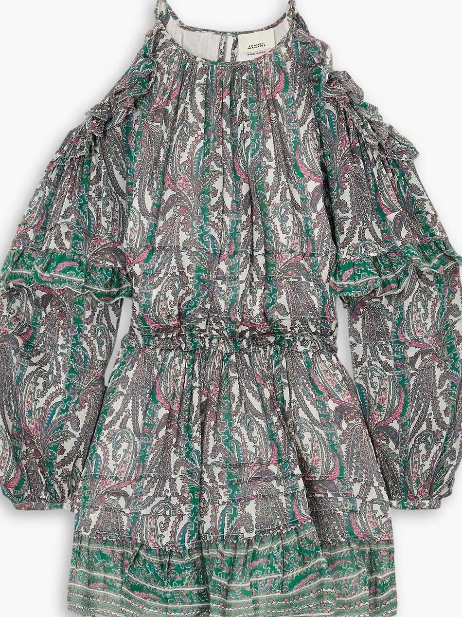 gabinia paisley-print cotton and silk-blend crepon mini dress