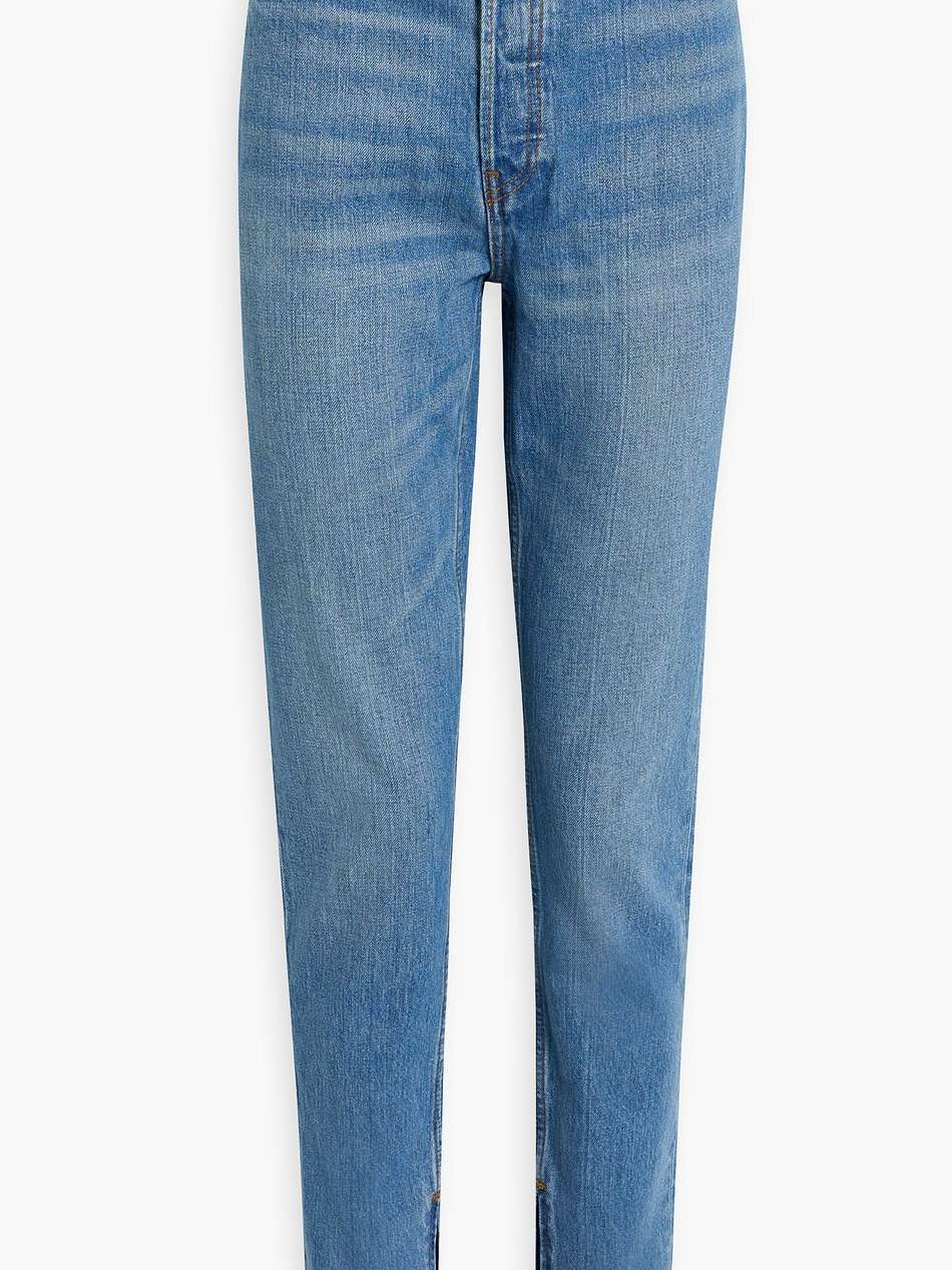 high-rise tapered jeans