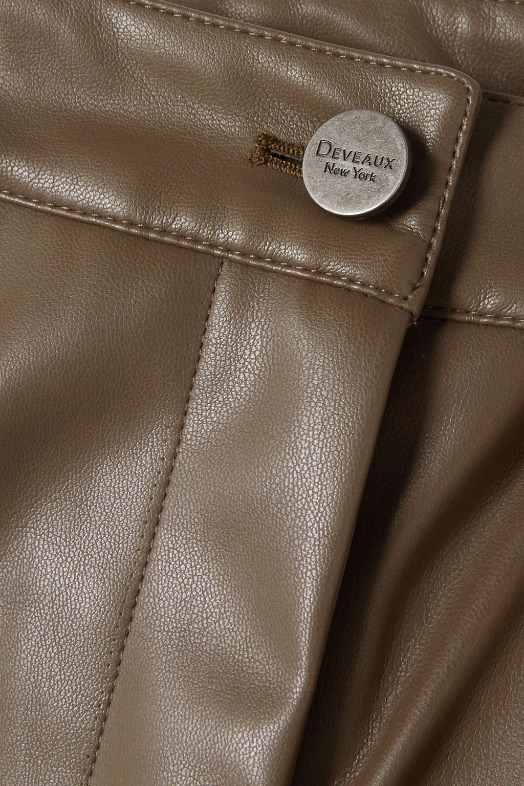 DEVEAUX Eve faux leather straight-leg pants