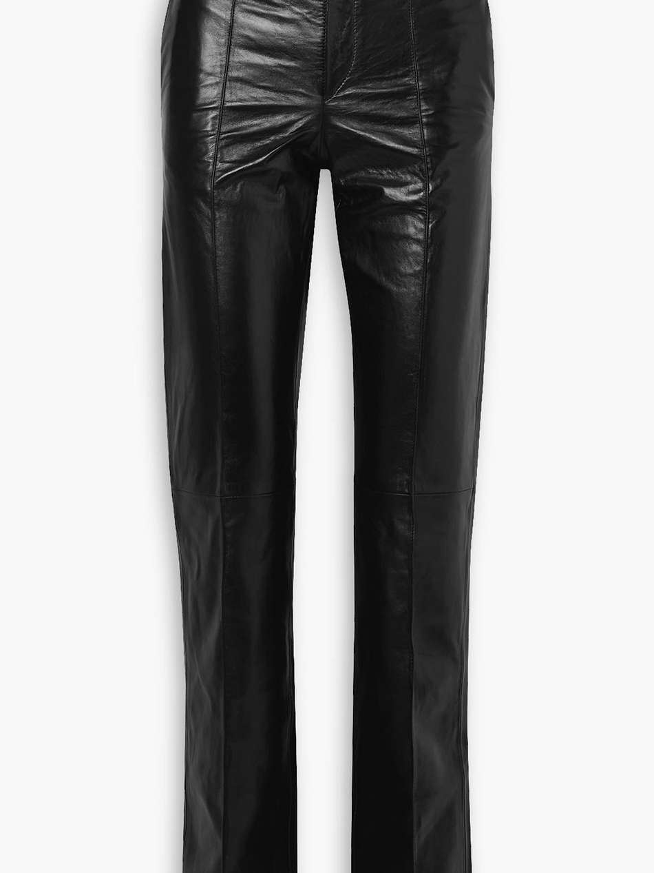 bilirokia leather straight-leg pants