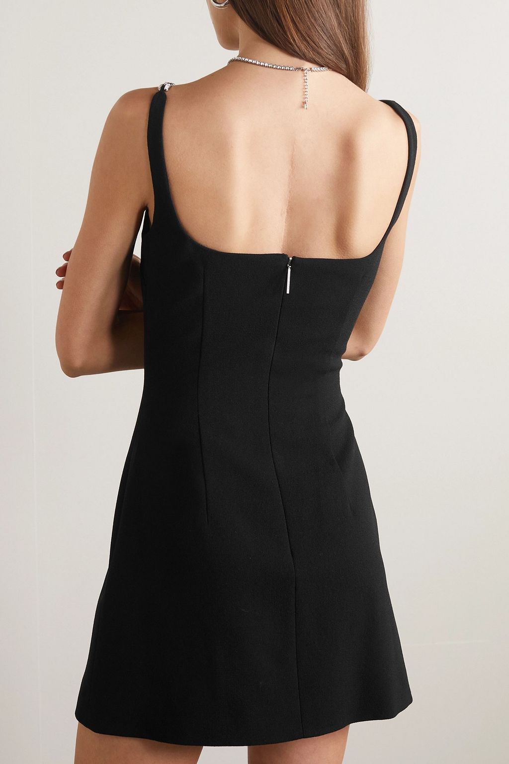 CHRISTOPHER KANE Crystal-embellished wool-crepe mini dress