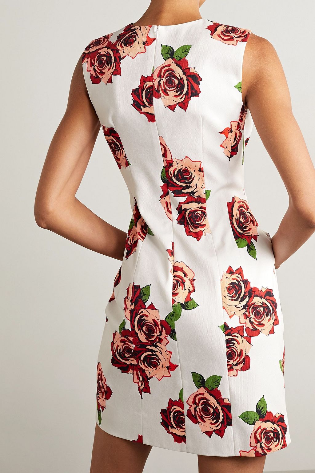 ADAM LIPPES Floral-print cotton-blend twill mini dress
