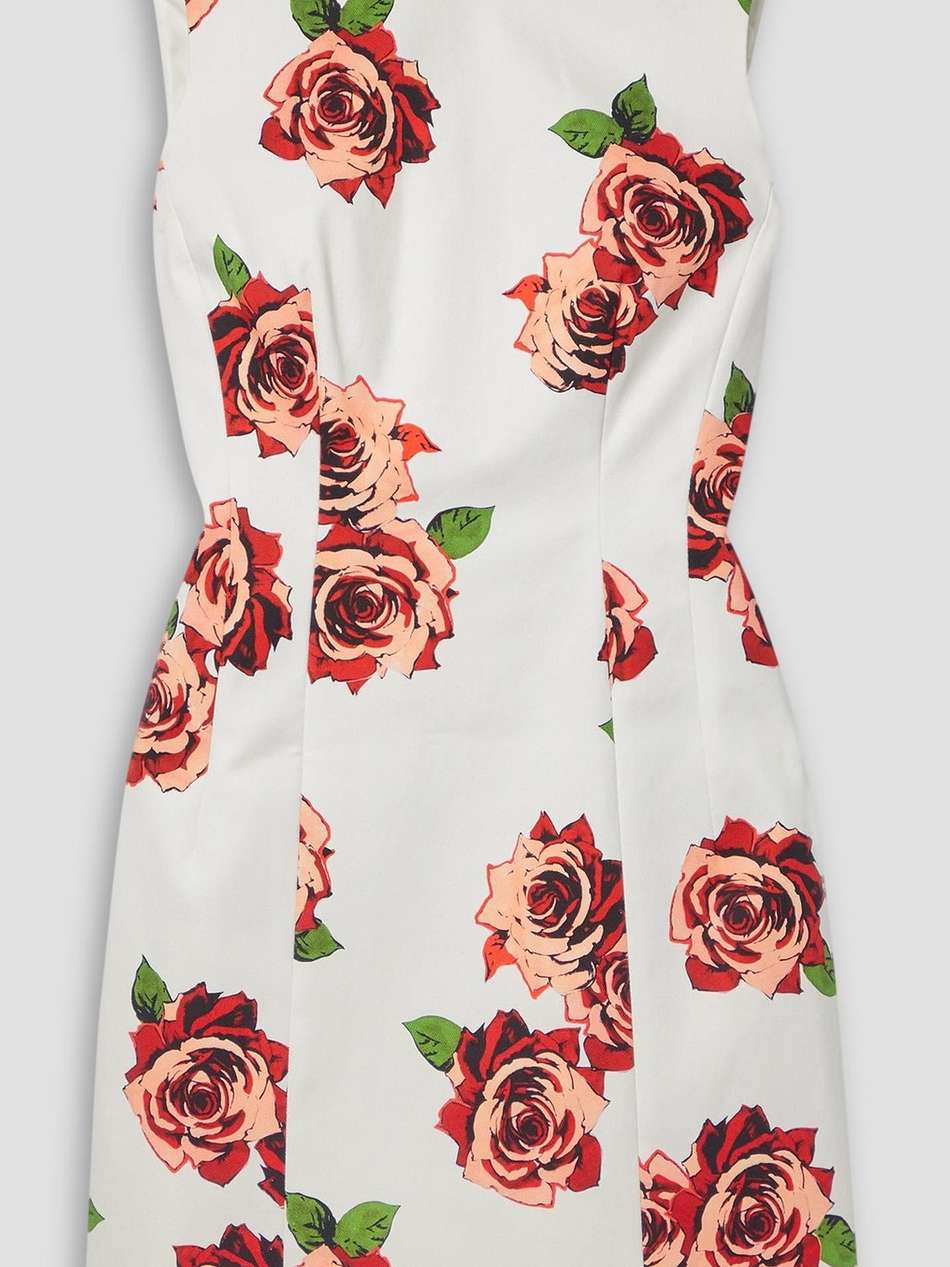 floral-print cotton-blend twill mini dress