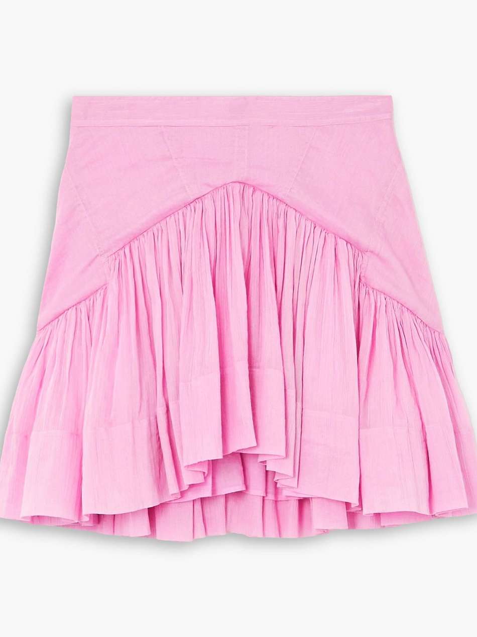 kadavu cotton and silk-blend crepon mini skirt