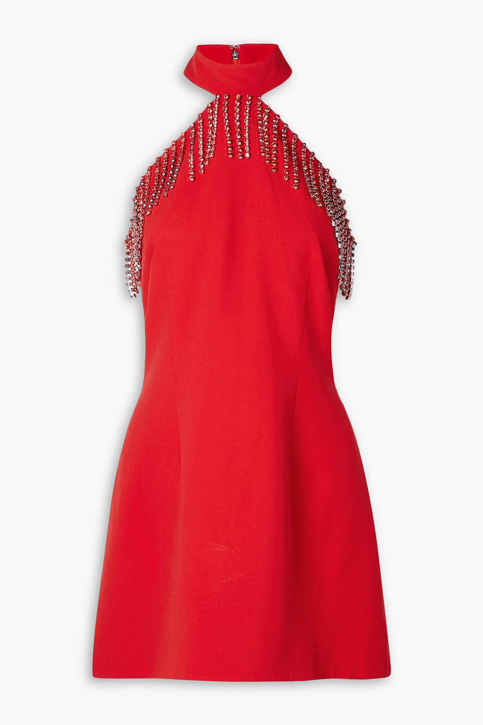 Christopher Kane Crystal-embellished Crepe Mini Dress In Red