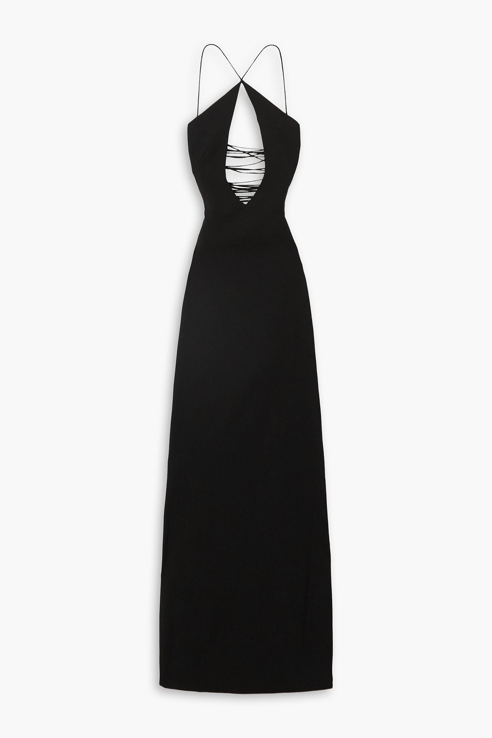 Mônot Lace-up cutout crepe maxi dress