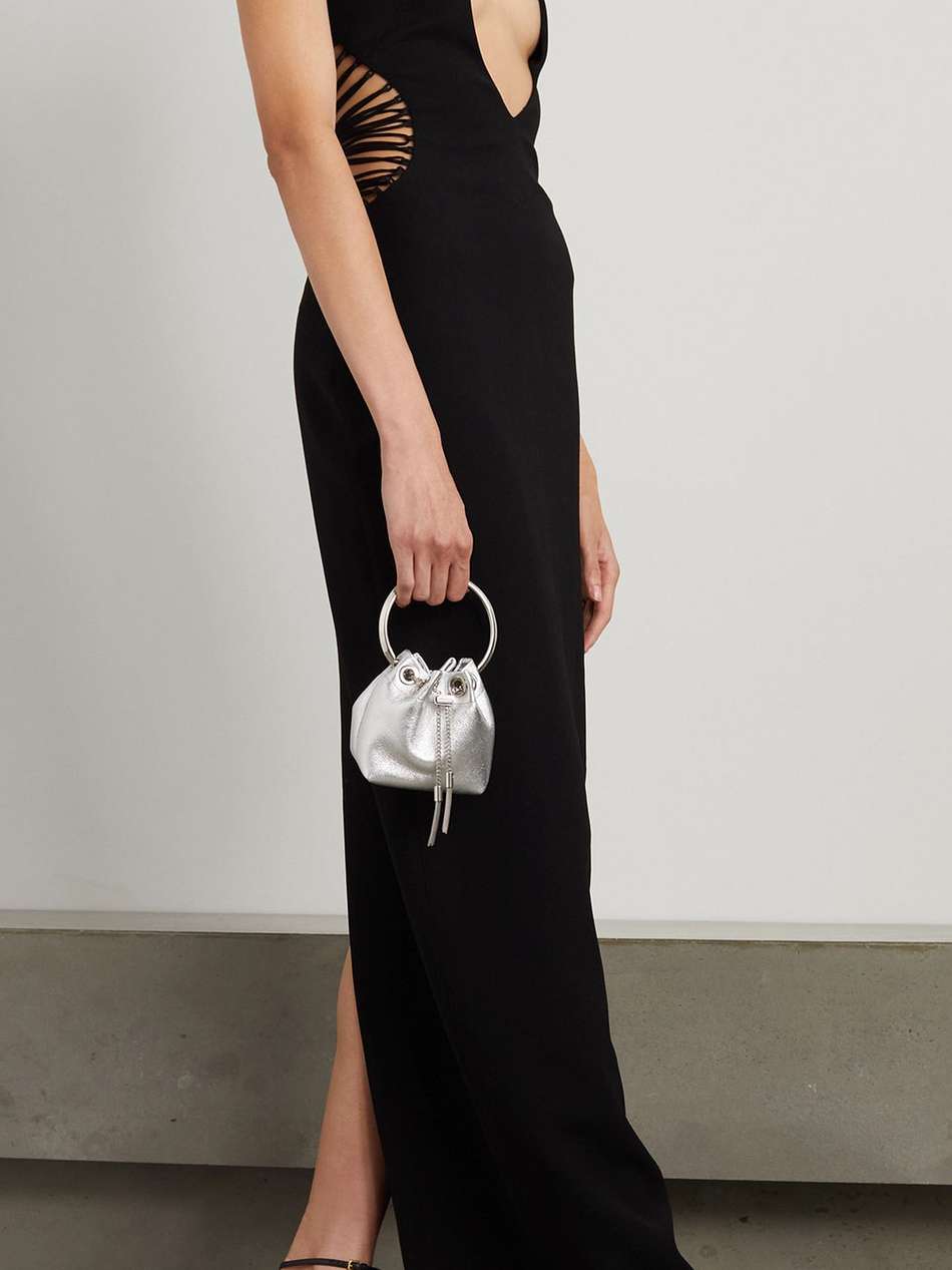 lace-up cutout crepe maxi dress