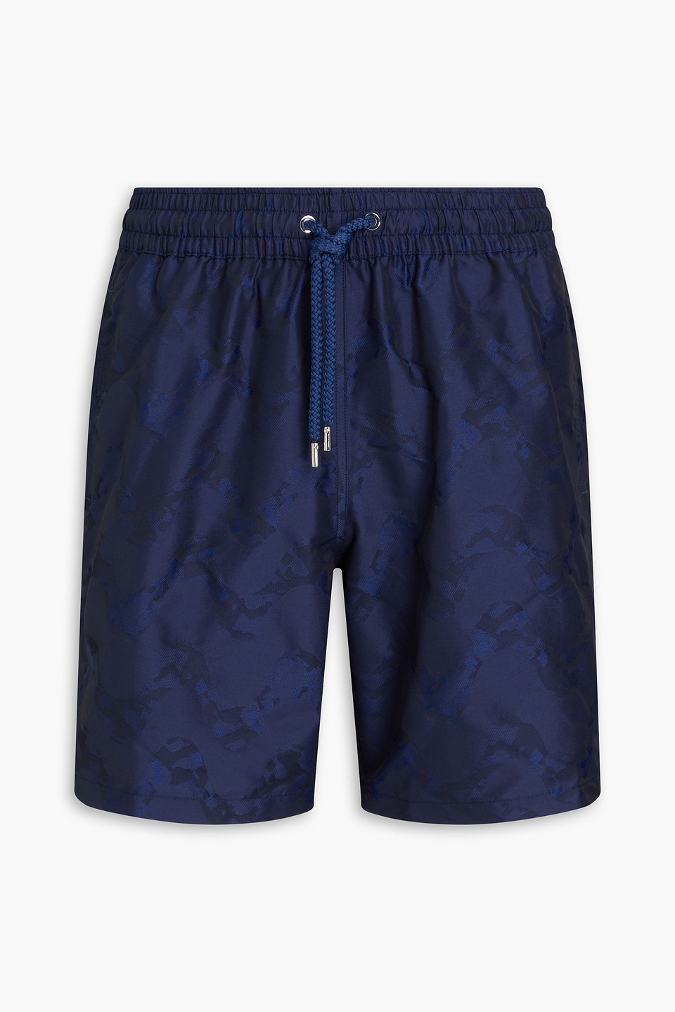 Mid-length camouflage-print jacquard swim shorts