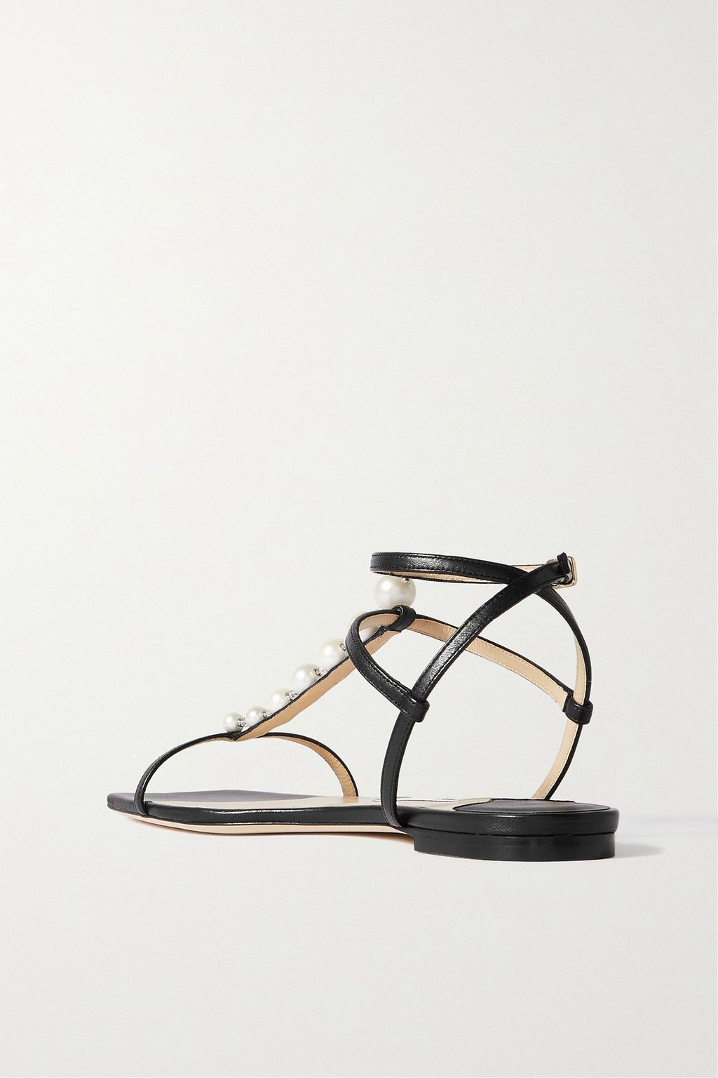 JIMMY CHOO Amari faux pearl-embellished leather sandals
