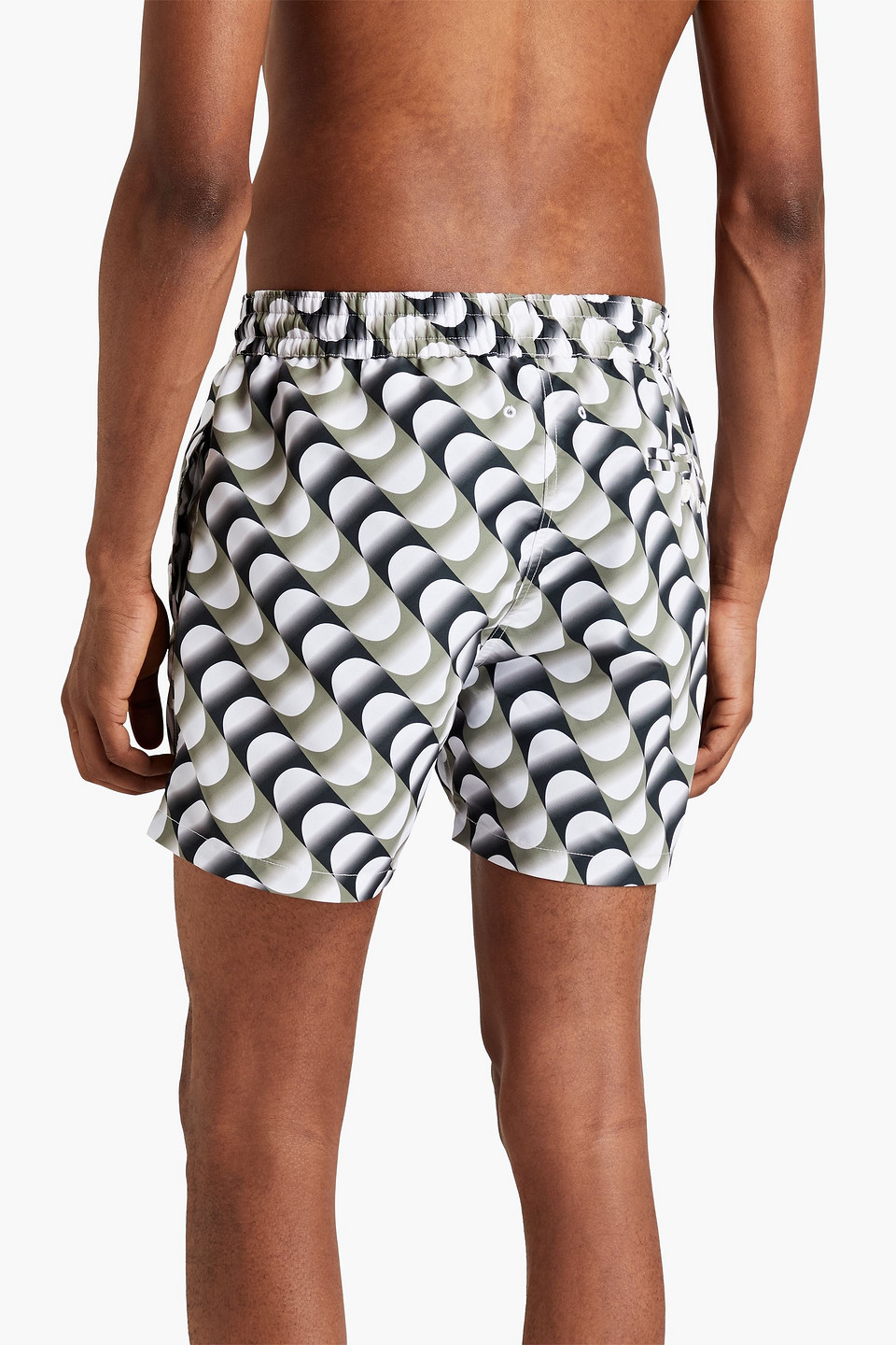 Frescobol Carioca Helaconia Short-length Printed Swim Shorts In Army Green