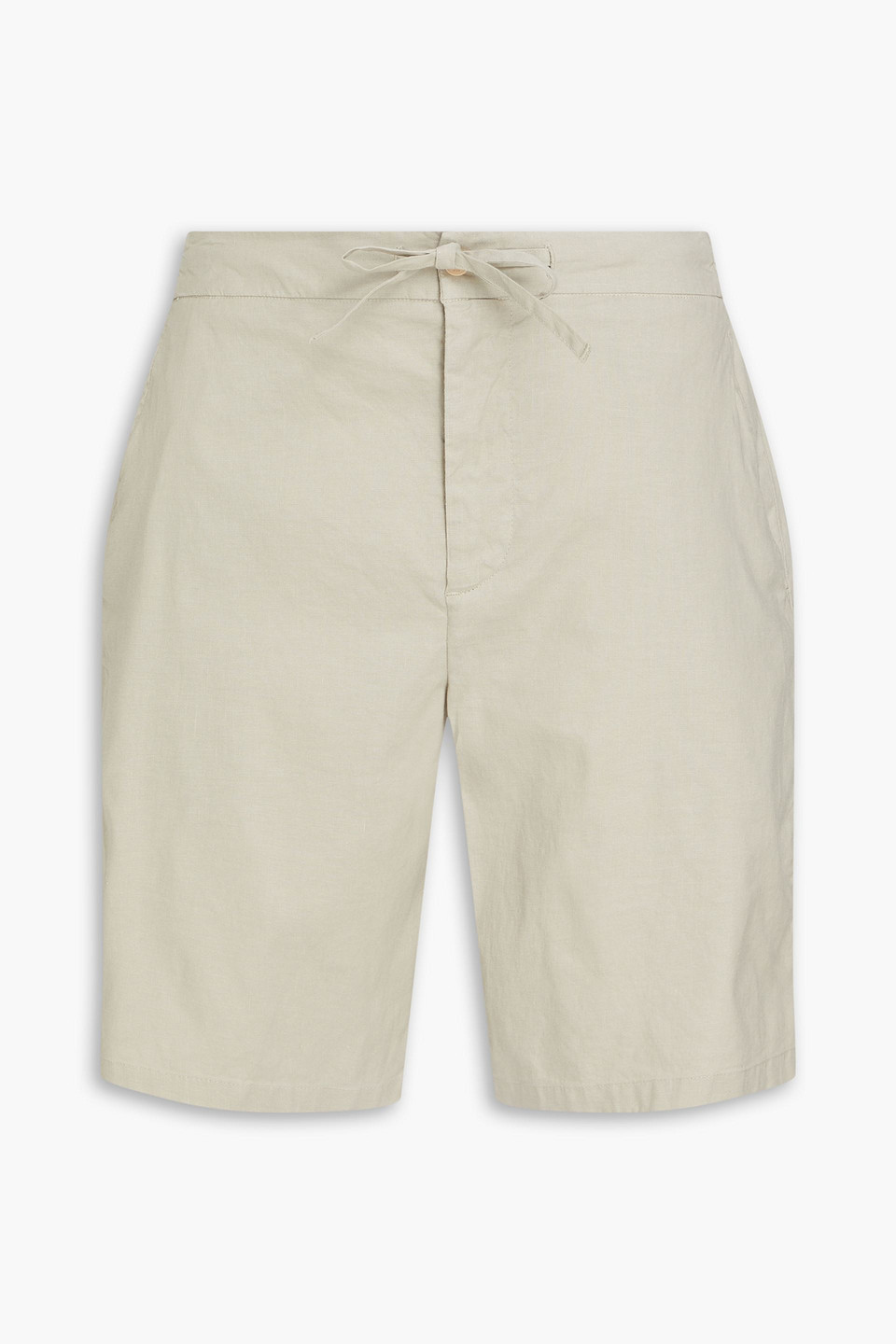 Frescobol Carioca Sergio Linen-blend Drawstring Shorts In Sage Green