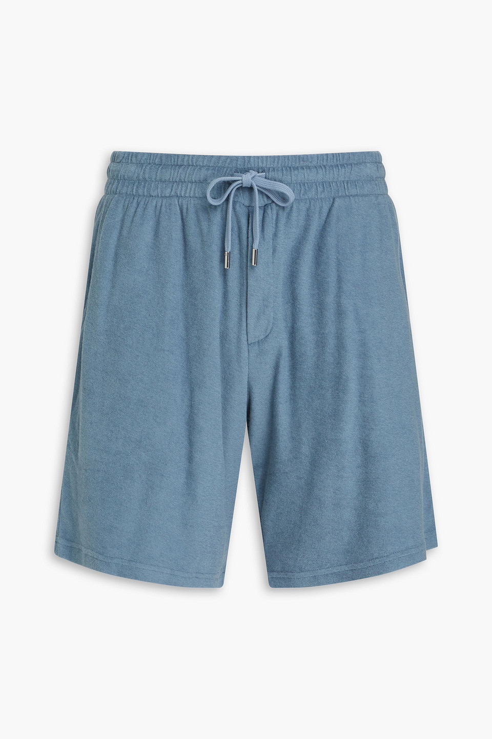 Augusto cotton, Lyocell and linen-blend terry drawstring shorts