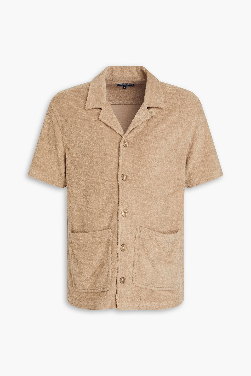 Frescobol Carioca Roberto Cotton-jacquard Shirt In Sand