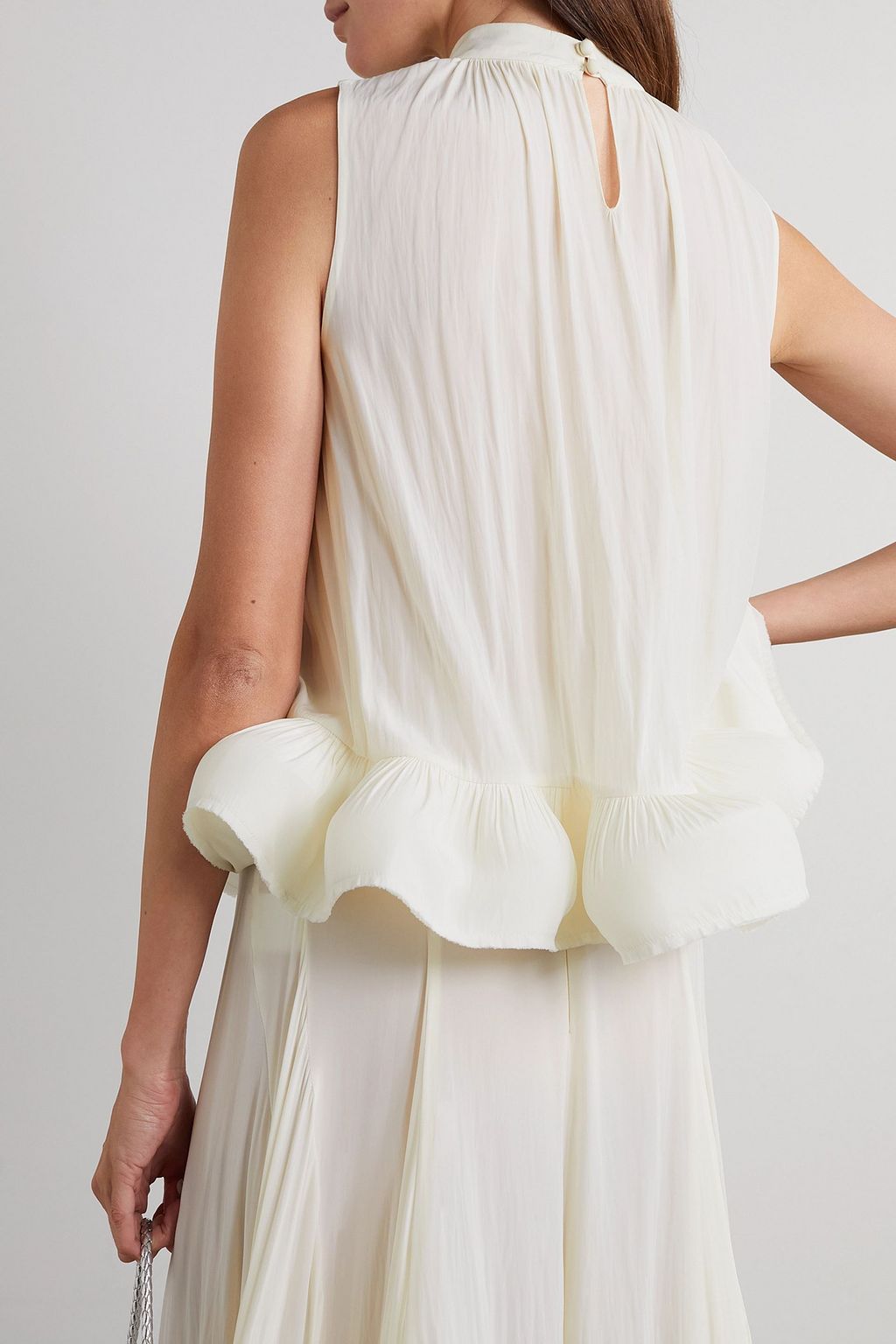 LANVIN Ruffled charmeuse top