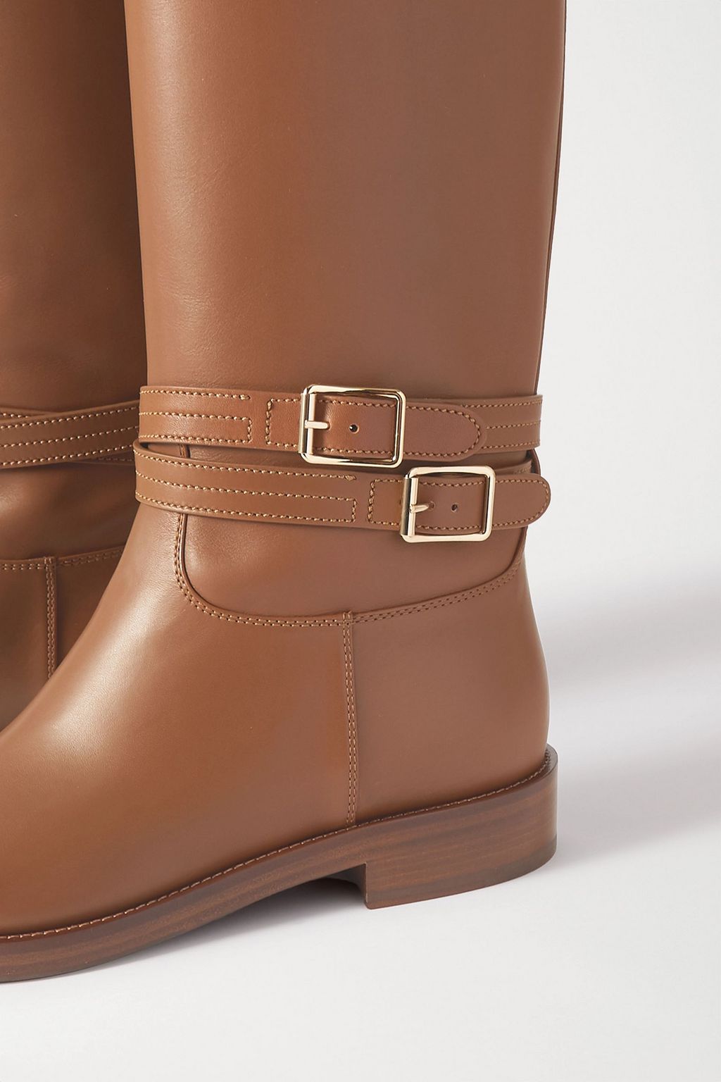 GIANVITO ROSSI Buckled leather knee boots