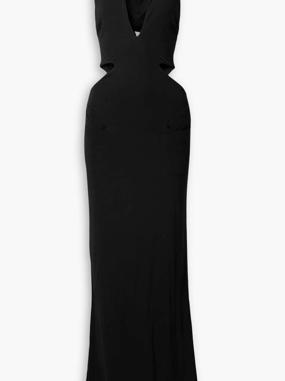 cutout stretch-jersey hooded maxi dress