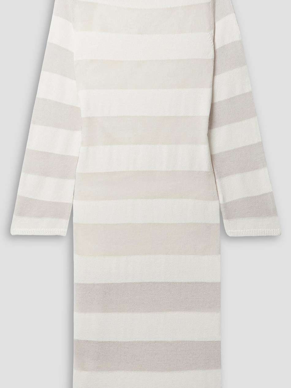 striped cotton, silk and cashmere-blend midi dress