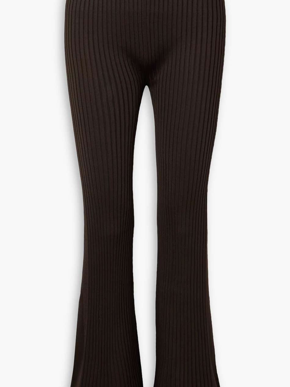 ribbed-knit flared pants