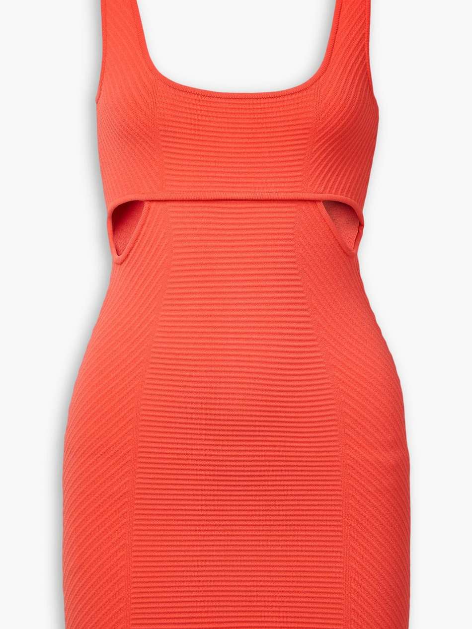 ottoman cutout ribbed bandage mini dress