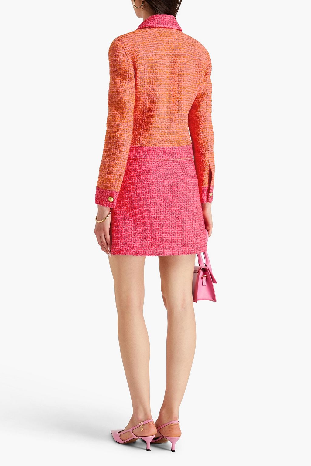DEREK LAM 10 CROSBY Rima two-tone cotton-blend bouclé-tweed mini skirt