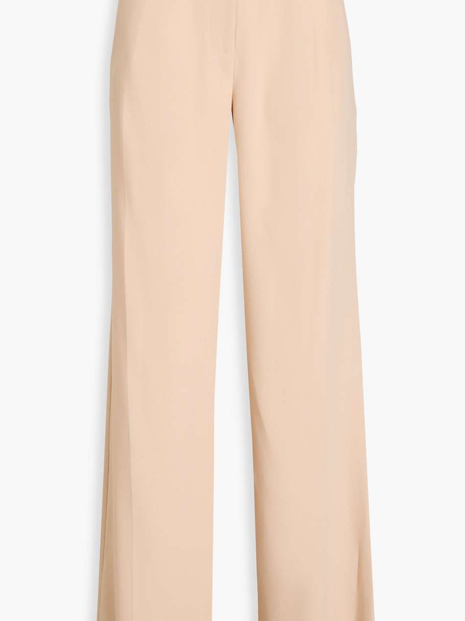 pleated satin-crepe wide-leg pants