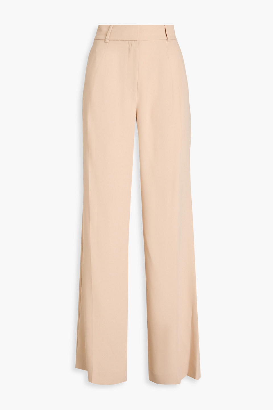 Derek Lam 10 Crosby Pleated Crepe-satin Wide-leg Pants In Beige