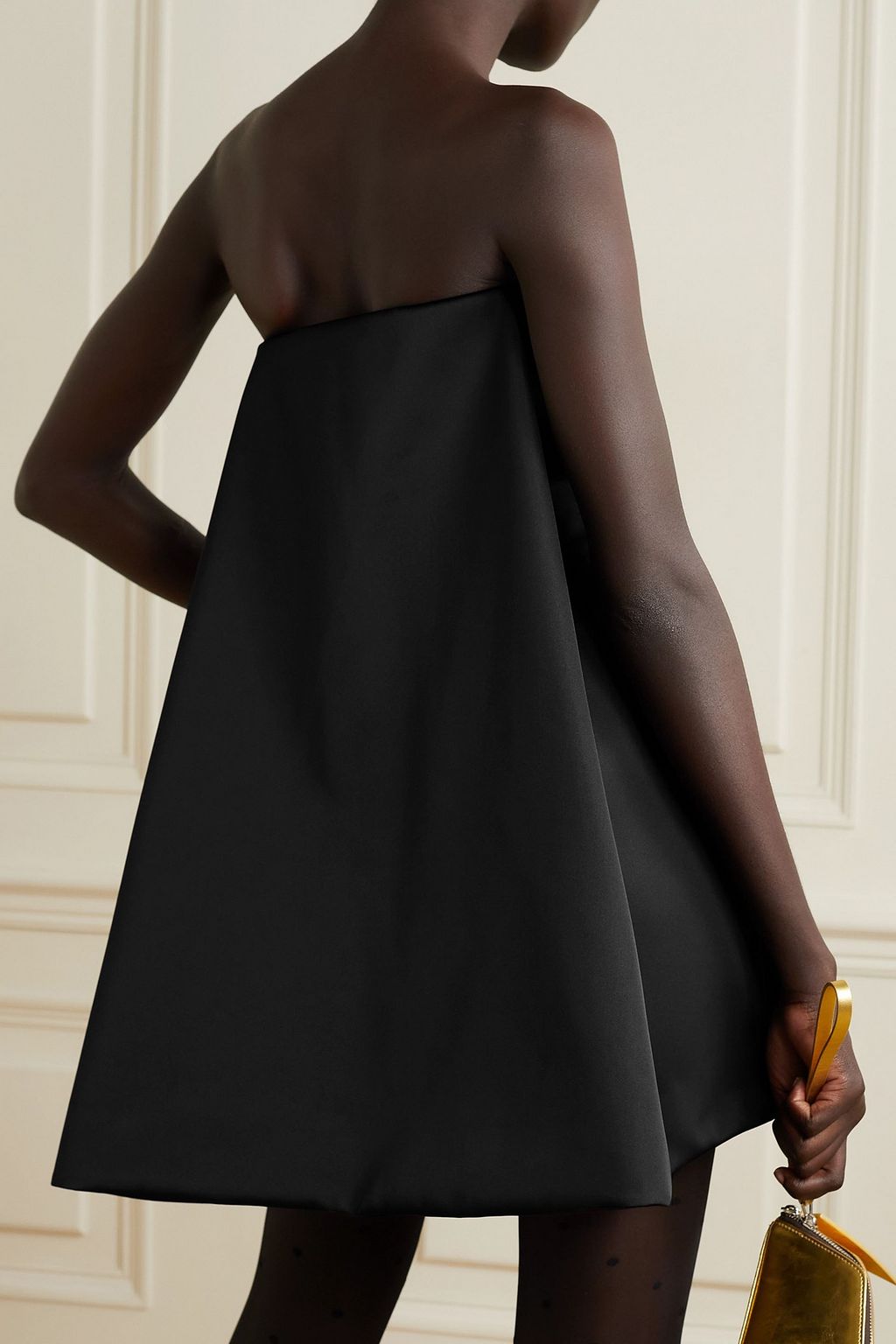 LANVIN Cape-effect strapless sateen mini dress