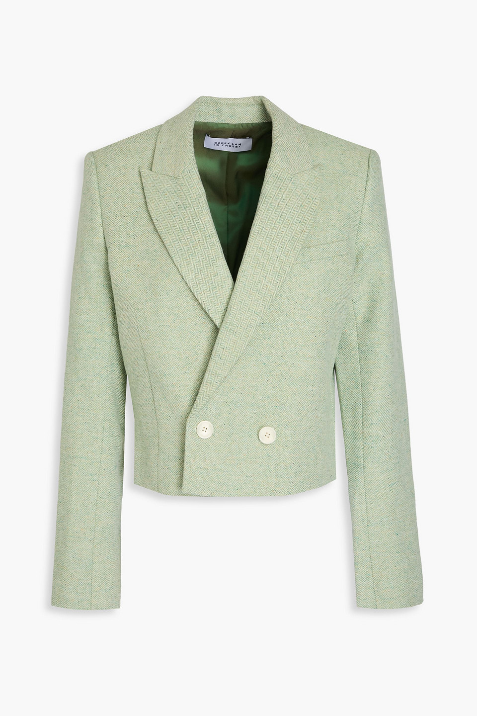 Derek Lam 10 Crosby Milo Double Breasted Crop Jacket In Sage Green