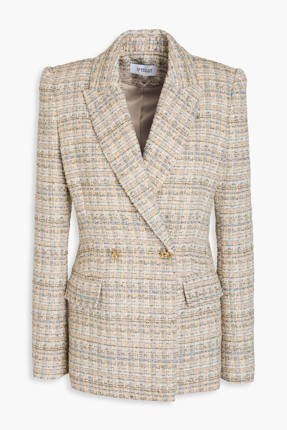 Derek Lam 10 Crosby Double-breasted Bouclé-tweed Blazer In Beige