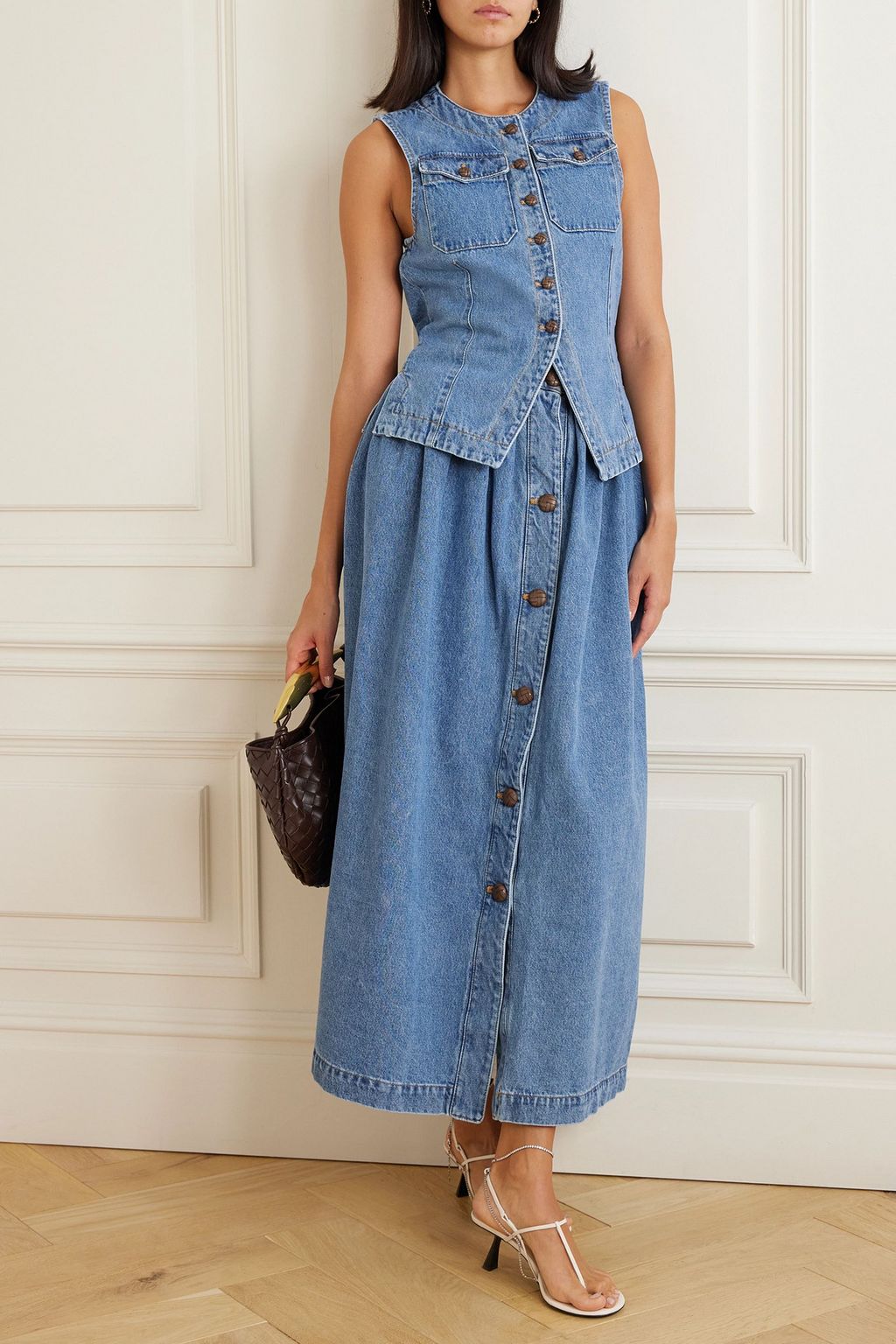 GIULIVA HERITAGE Lilium denim midi skirt