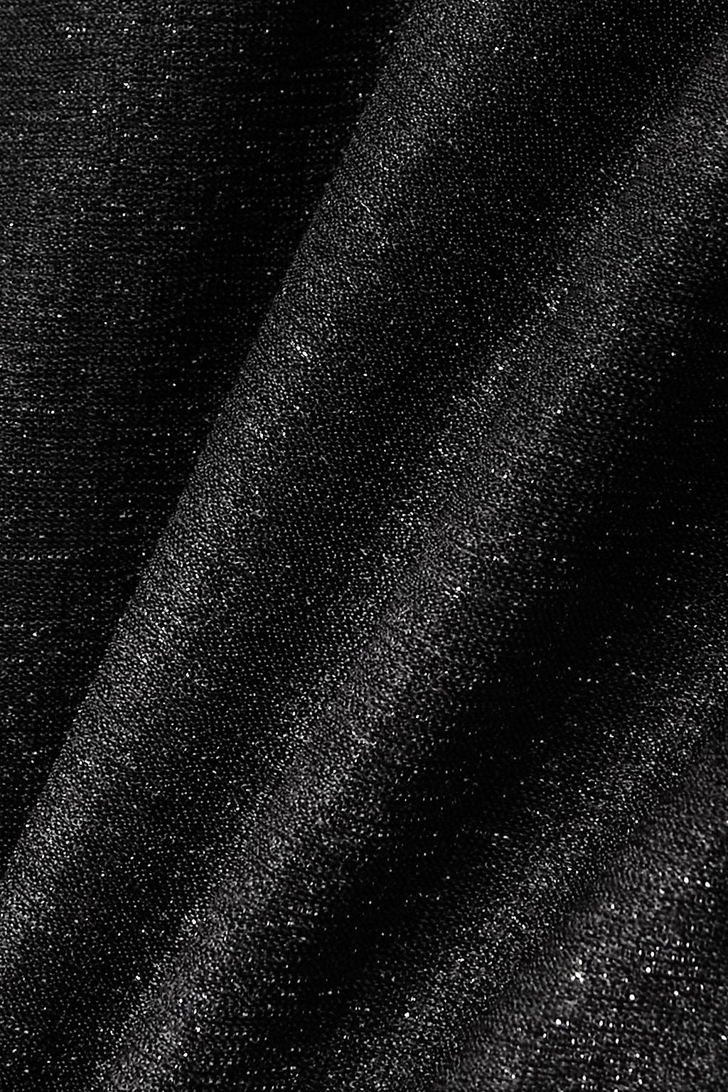 TALBOT RUNHOF Cape-effect metallic knitted gown