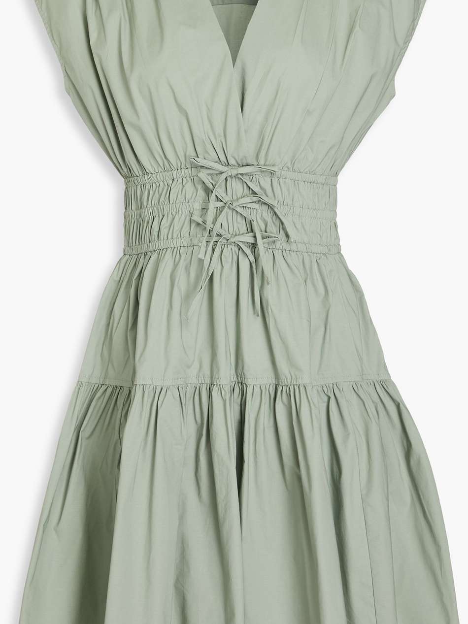 tora tiered stretch-cotton poplin mini dress